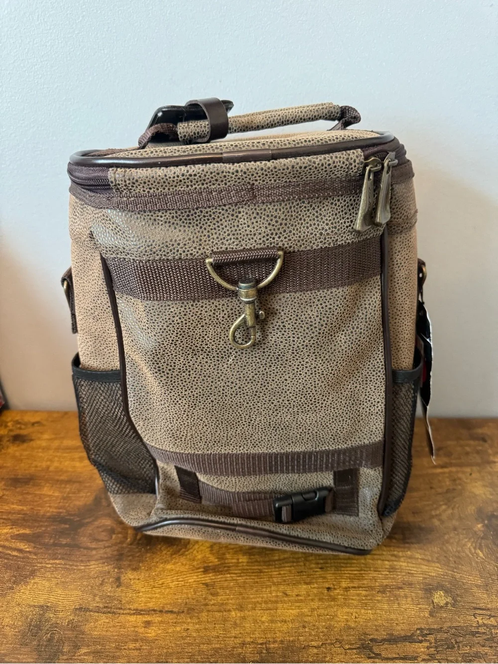 Sovrano Golf Cooler Bag Insulated Travel Tote Reptile Embossed Brown NWT